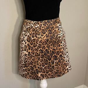 animal Leopard print mini skirt high waist sz L